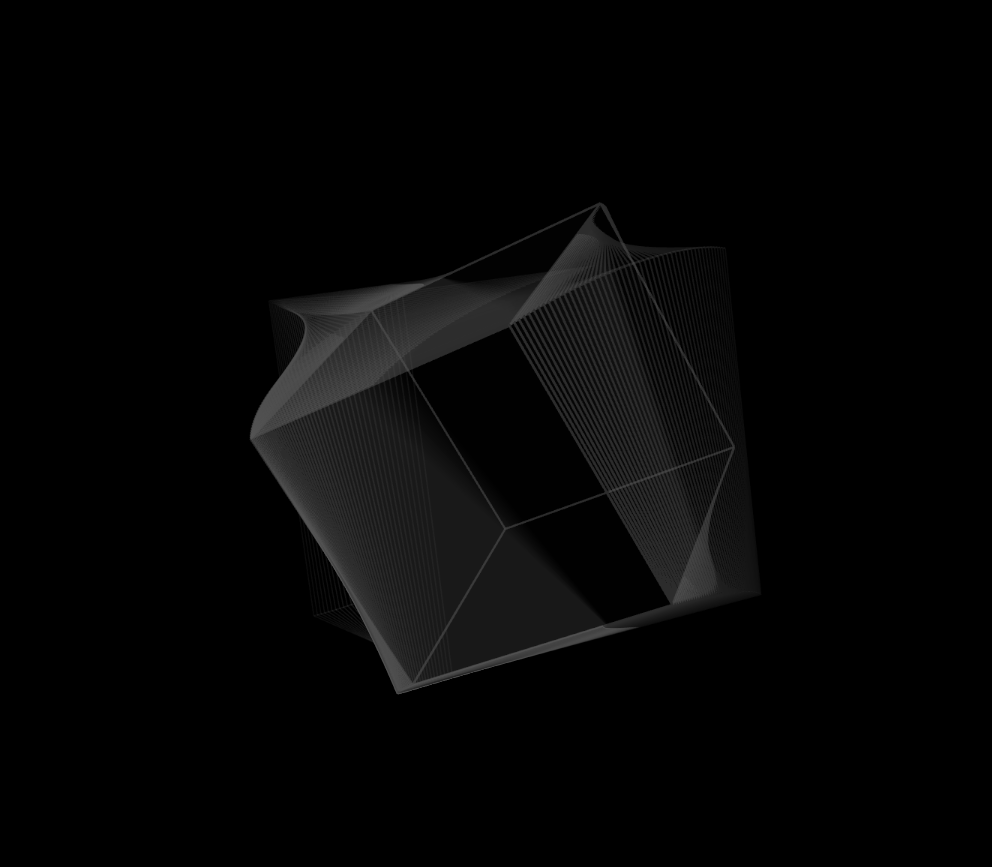 3D rotating cube visualization in p5.js